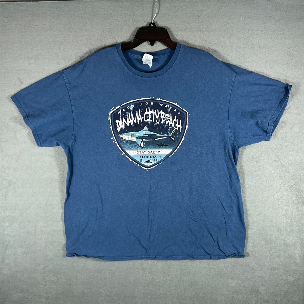 Delta Mens Panama City Beach T Shirt 2XL Blue Graphic Short Sleeve Stay Salty